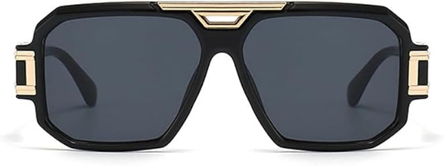 Junsika Retro Oversized Sunglasses for Women Fashion Vintage Square Aviator Designer Shades Sunglasses
