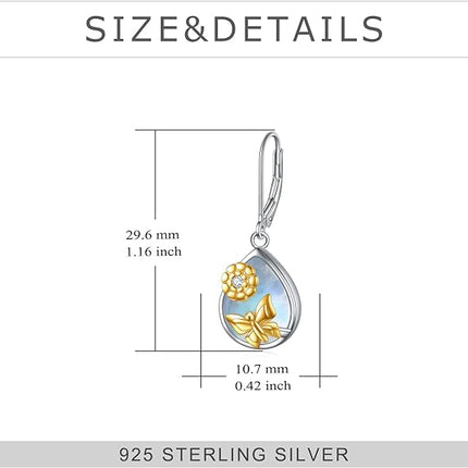 YFN 925 Sterling Silver Dangle Drop Earring Hypoallergenic Earring Jewelry Gift for Women Girls