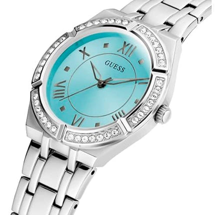 Guess Women's 36mm Watch - Silver Tone Blue Dial Silver Tone Case