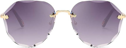 AEVOGUE Sunglasses For Women Oversized Rimless Diamond Cutting Lens Sun Glasses AE0534