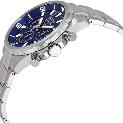 Bulova Men's Marine Star Series B Stainless Steel 6-Hand Chronograph Quartz Watch, Blue Dial Style: 96B256