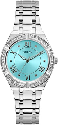 Guess Women's 36mm Watch - Silver Tone Blue Dial Silver Tone Case