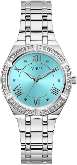 Guess Women's 36mm Watch - Silver Tone Blue Dial Silver Tone Case