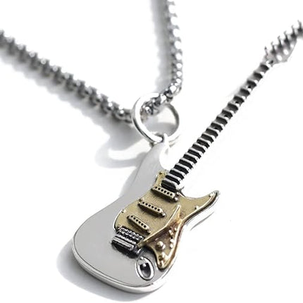 Rock Music Guitar Necklace for Men Women Boys Punk Gothic Dangle Pendants Choker Necklaces