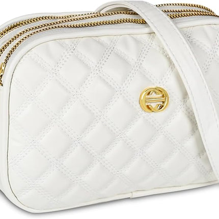 EXTREE Quilted Crossbody Bag, Trendy Design Shoulder Purse