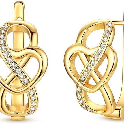 NARMO 925 Sterling Silver Eternal Infinite Love Hoop Earrings for Women