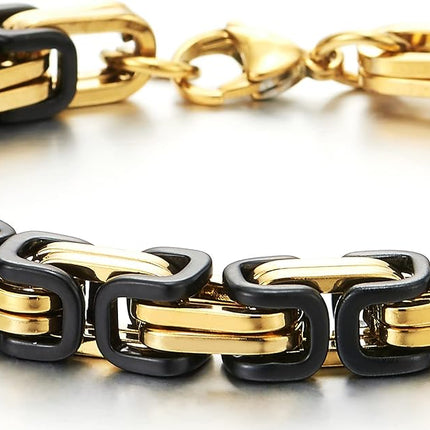 COOLSTEELANDBEYOND Mens Women New Stainless Steel Braided Link Bracelet Polished