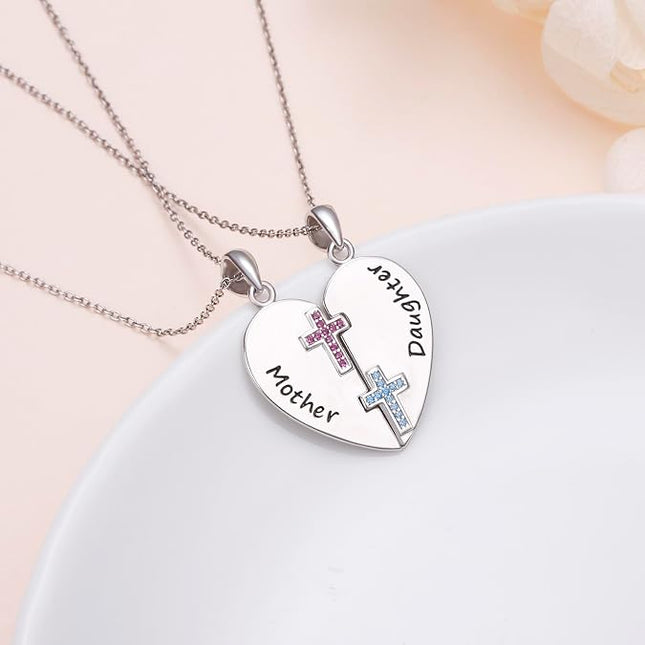 Sterling Silver Mother Daughter Set 2 Granddaughter Grandmother Necklace
