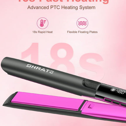 SHRATE Flat Iron Hair Straightener | 2 in 1 Flat Iron and Curler | 1.2 Inch