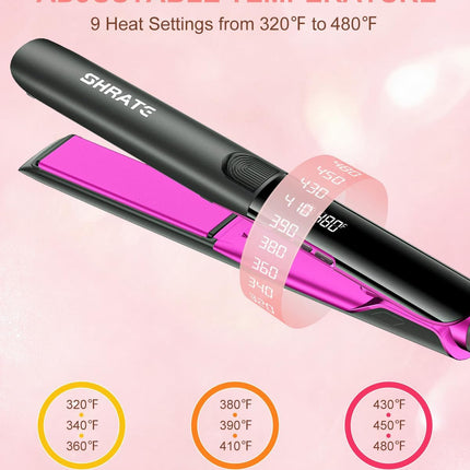 SHRATE Flat Iron Hair Straightener | 2 in 1 Flat Iron and Curler | 1.2 Inch