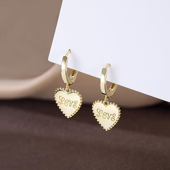 SLUYNZ Stering Silver Heart Small Hoop Earrings for Women Teen Girls Love Hoop Earrings Huggie