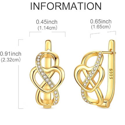 NARMO 925 Sterling Silver Eternal Infinite Love Hoop Earrings for Women