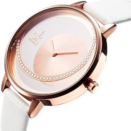 SHENGKE Simplicity Creative Women Watch Genuine Leather Elegant Women Watches Ladies Business Wristwatch