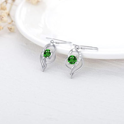Seiyang 925 Sterling Silver Birthstone Dangle Earrings for Women Birthday Anniversary Fine Jewelry for Women Girls