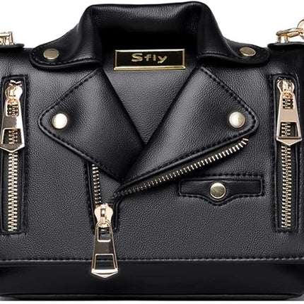 Women Satchel Chain Strap Shoulder Bag Leather Crossbody Handbags Ladies Evening Clutch Purse Unique Cute Jacket Bag