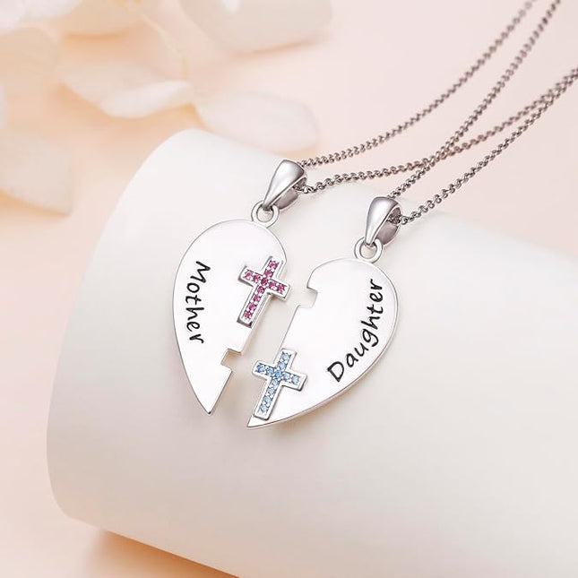 Sterling Silver Mother Daughter Set 2 Granddaughter Grandmother Necklace