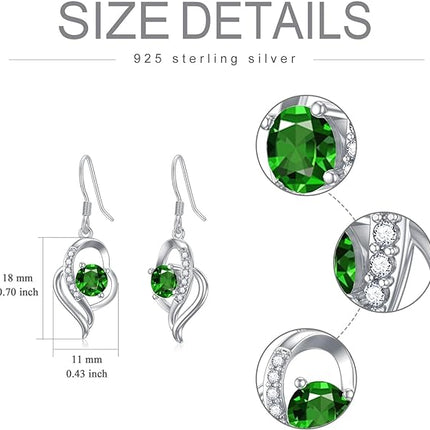 Seiyang 925 Sterling Silver Birthstone Dangle Earrings for Women Birthday Anniversary Fine Jewelry for Women Girls