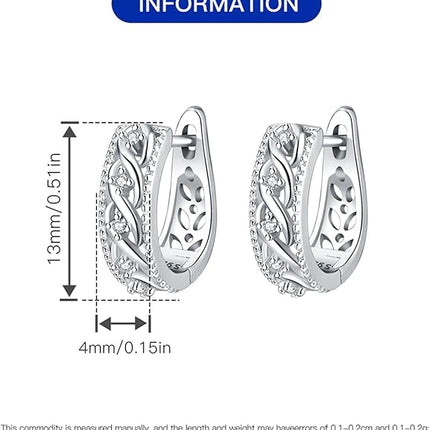 CYCUFF 925 Sterling Silver Hoop Earrings Colorful Cubic Zirconia Jewelry Earrings for Women Set Earring Gifts for Her