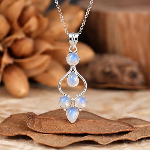 Multi Shapes Gemstone Silver Overlay Handmade Pendant Necklace
