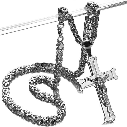 Fashion Men's Gold Silver Stainless Steel Pendant Chain Necklaces 20 inches