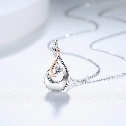 925 Sterling Silver Teardrop Urn Necklace for Ashes Birthstone Heart CZ Memorial Keepsake Pendant Jewelry for Women