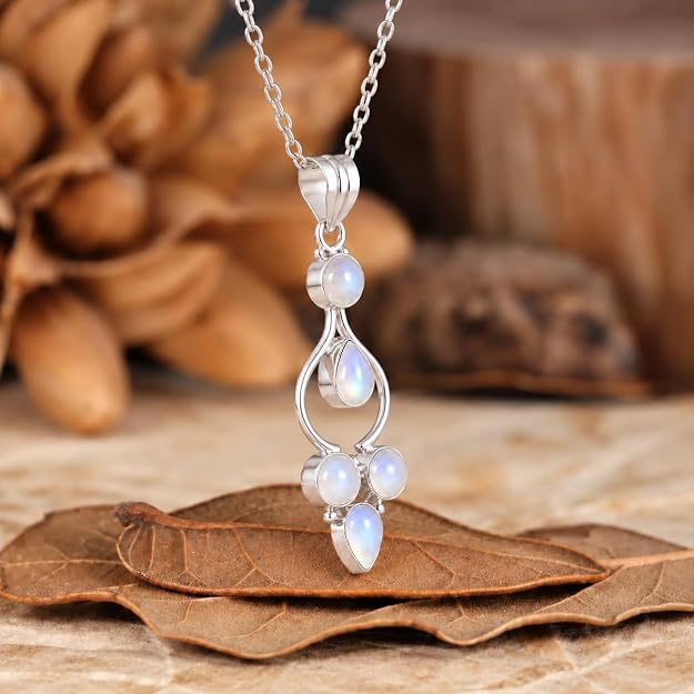 Multi Shapes Gemstone Silver Overlay Handmade Pendant Necklace