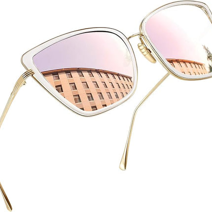 Joopin Oversized Cateye Sunglasses for Women, Fashion Metal Frame Cat Eye Womens Sunglasses