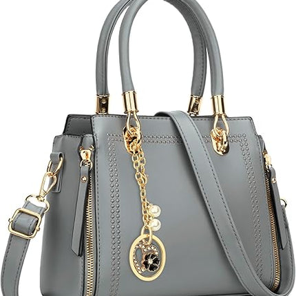 KKXIU Stylish Women Satchel Purses and Handbags Vegan Leather Top Handle Shoulder Crossbody Bag