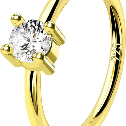 COCHARM 14K Gold Plated Nose Hoops 20g 925 Sterling Silver Nose Hoop Nose Rings 8mm