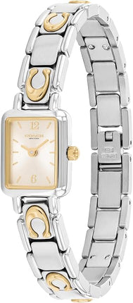 COACH Mara Women’s Quartz Watch - Mini Tank-Shaped Bracelet, Lacquer Dial with Polished Markers - Everyday Dress Watch - Gift for Her 15.5mm