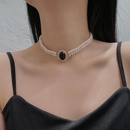 Glowave Rhinestone Choker Necklaces Tennis Necklace Sparkly Crystal Necklace Rhinestone Necklace Diamond Choker Chain Jewelry Fashion Minimalist Party Prom Accessories for Women and Girls