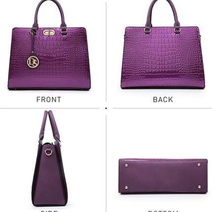 Dasein Women Handbags Purses Ladies Work Purse Satchel Tote Top Handle Shoulder Bags with Matching Clutch