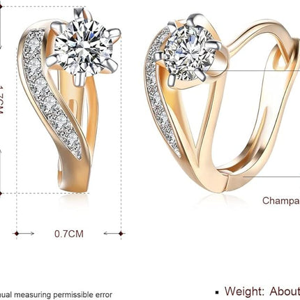 Milanlua Rhinestone Huggie Earrings Clasp Earrings Gold Plated Small Huggie Hoop Earrings Bridal Earrings For Wedding Lightweight Hoops for Women