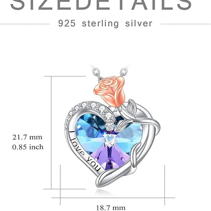 WINNICACA Mother's Day Necklace for Women S925 Sterling Silver Pendant Necklaces Jewelry Gifts for Her Daughter Teens Girls Sisters Mom Grandma Birthday Anniversary Graduation Mothers Day Gifts