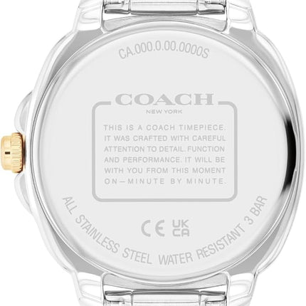 Coach Kitt Women's Quartz Multifunction Watch, Stainless Steel Bracelet, Water-Resistant to 3ATM, Chic and Versatile Timepiece - Gift for Her, 34mm