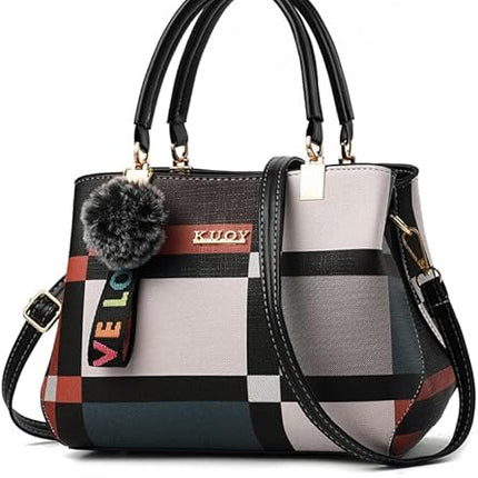Xiaoyu Purses and Handbags For Women Fashion Plaid Pattern Crossbody Bag Shoulder Bag Small Tote Bag Ladies Satchel Purse