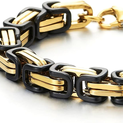 COOLSTEELANDBEYOND Mens Women New Stainless Steel Braided Link Bracelet Polished