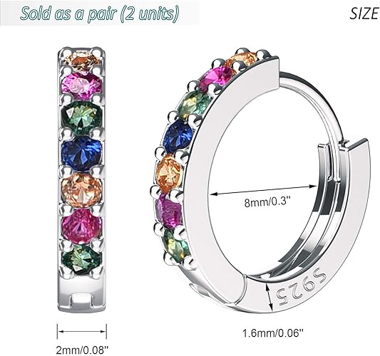 SWEETV 925 Sterling Silver Huggie Hoop Earrings for Women Girls-Tiny Small Cartilage Hoop Earring