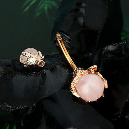 COCHARM Dragon Claw Holding Gemstone Belly Button Rings 14G Belly Rings for Women Navel Rings for Women Gifts
