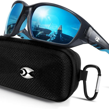 suoso Sports Polarized Sunglasses for Men: UV400 Protection Sun Glasses Wrap Around Goggles for Fishing Driving TR90