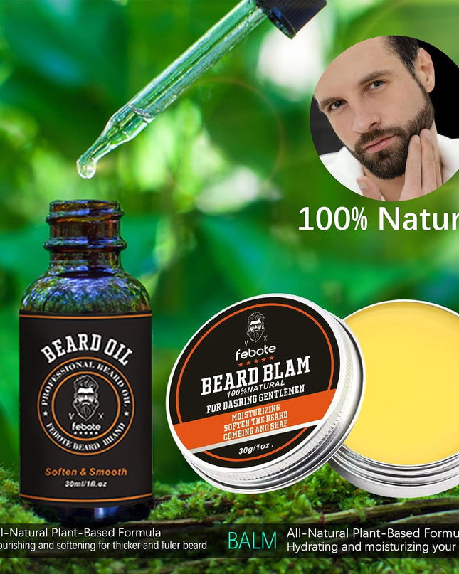 Beard Straightener Kit for Man- Heated Grooming Beard Brush, Beard Balm,Comb,Beard Growth Oil, Value Gift Set for Fathers Day,No-Scald,for Soft,Thick,Curly Beard,Prevent Damage