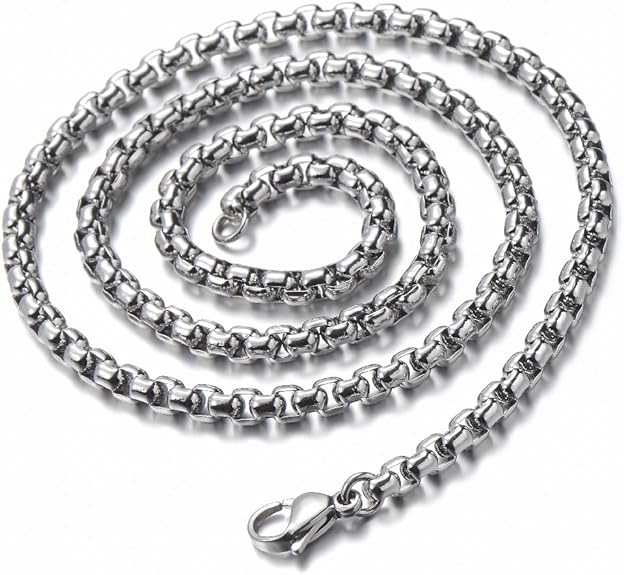 COOLSTEELANDBEYOND Mens Steel Viking Pirate Skull Pendant Necklace with Cubic Zirconia and Wheat Chain