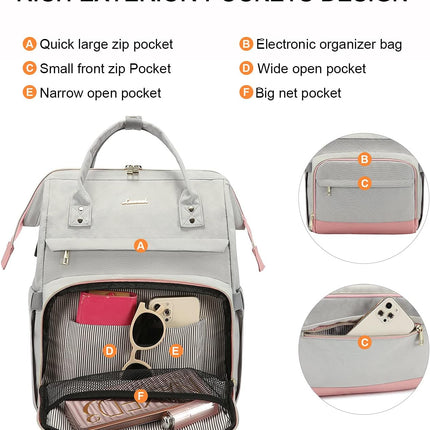 LOVEVOOK Laptop Backpack for Women Fashion Travel Backpack Purse 15.6 Inch Large Capacity Work Backpack Nurse Teacher Bag with USB Port