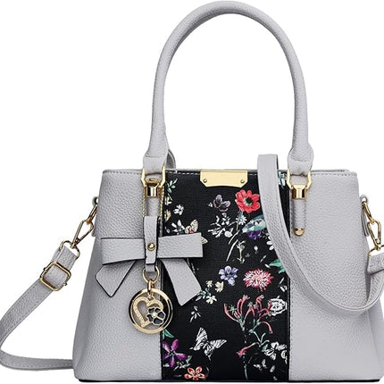 KKXIU 3 Zippered Compartments Purses and Handbags for Women Top Handle Satchel Shoulder Ladies Bags