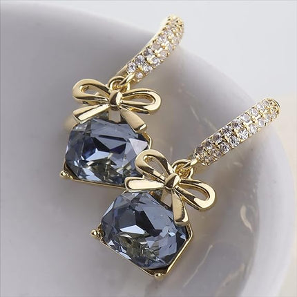 Sonateomber Small Hoop Huggie Rhinestone Earrings for Women Girls – Trendy Elegant Holiday Cartilage Stack Crystal Drop Dangle CZ Leverback Earrings Wedding Prom Bridal Jewelry Gift
