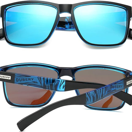 DUBERY Vintage Polarized Sunglasses for Men Retro Square Sun Glasses D518