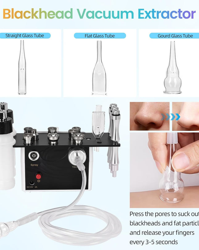 Diamond Micro-Derma-Dermabrasion Machine, 3 IN 1 Dermabrasion Facial Machine 0-68cmHg Suction Power, Professional Diamond Glow Facial Machine with Spray Kit, Home Use Facial Skin Care Equipment
