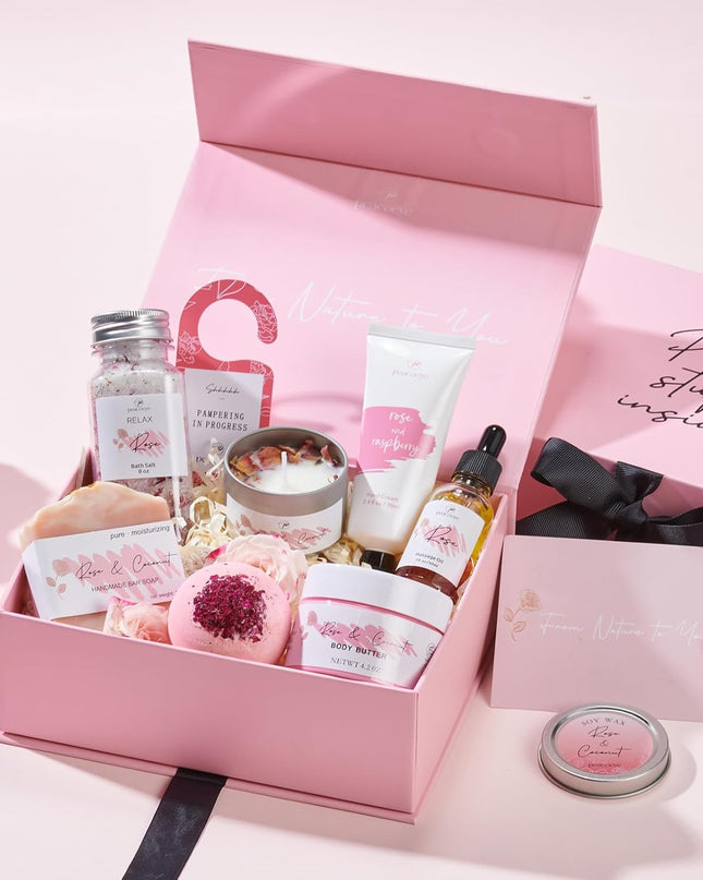 Spa Gifts for Women Christmas Gifts Bath Gift Baskets Relaxing Spa Self Care Gift for Mom Her Sister Wife Auntie Home Bath Care Package Thank You Gift Birthday Gift for Women Friendship Ideas