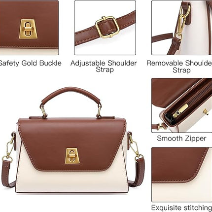 GOIACII Crossbody Bags for Women Top Handle Handbags Ladies Purses Leather Satchel
