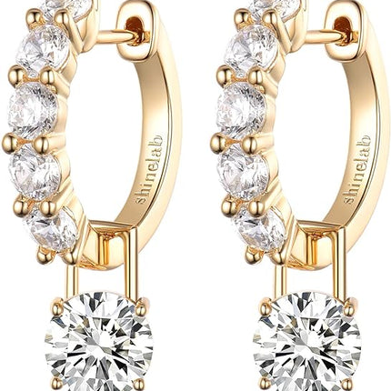 Gold Hoop Earrings for Women 14K Gold Plated CZ Earrings Sterling Silver Post Hypoallergenic Huggie Hoop Trendy Jewelry Gift